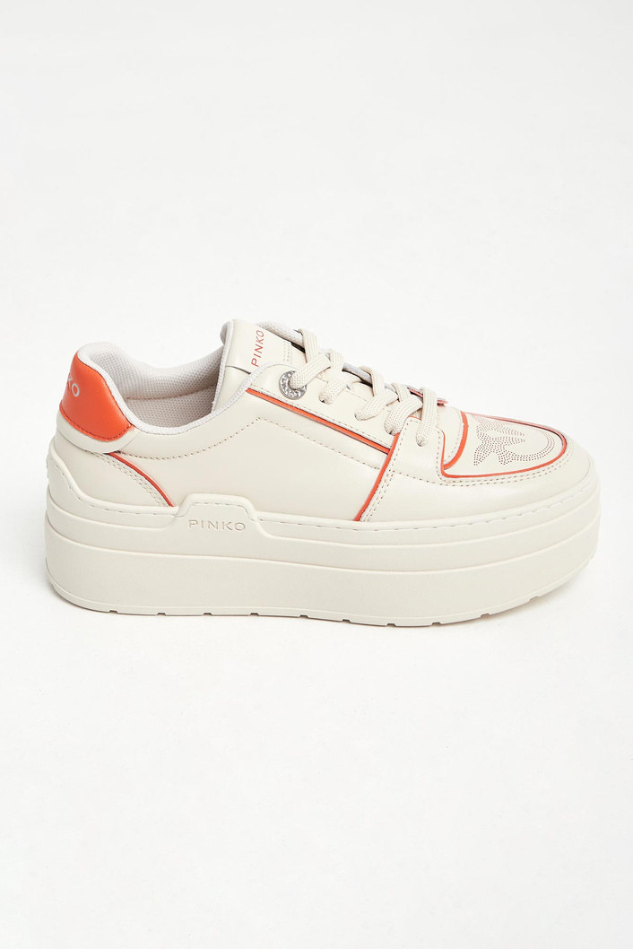 Sneakersy damskie skórzane na platformie PINKO