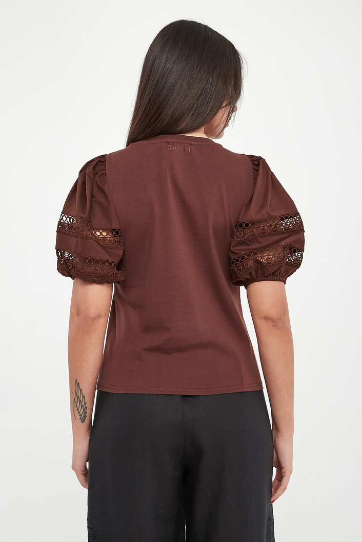 T-shirt damski z koronką TWINSET
