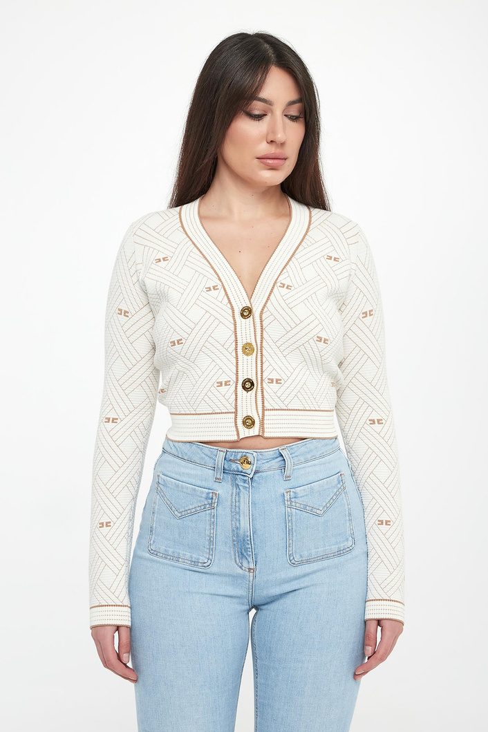 Kardigan damski logowany ELISABETTA FRANCHI