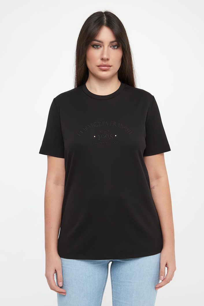 T-shirt damski z logo ELISABETTA FRANCHI