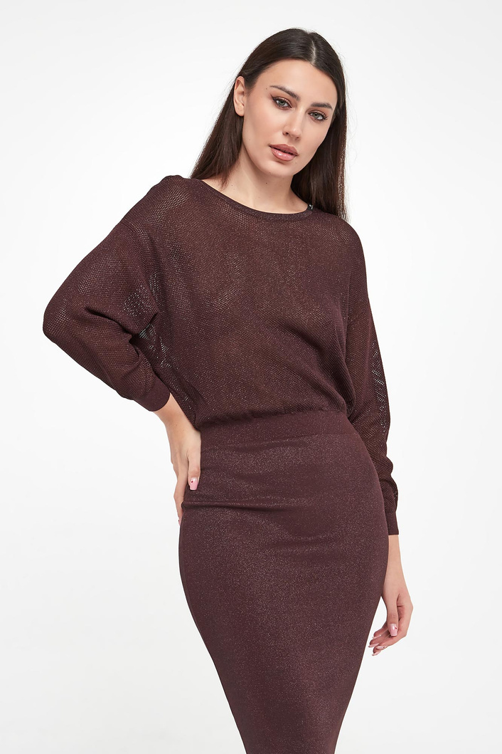 Sukienka błyszcząca midi ELISABETTA FRANCHI