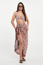 Pareo z nadrukiem logo Elfi MAX MARA BEACHWEAR