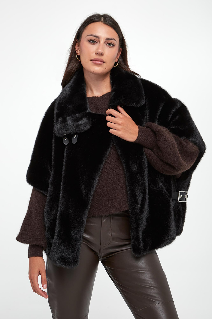 Ponczo futrzane Comodino PINKO