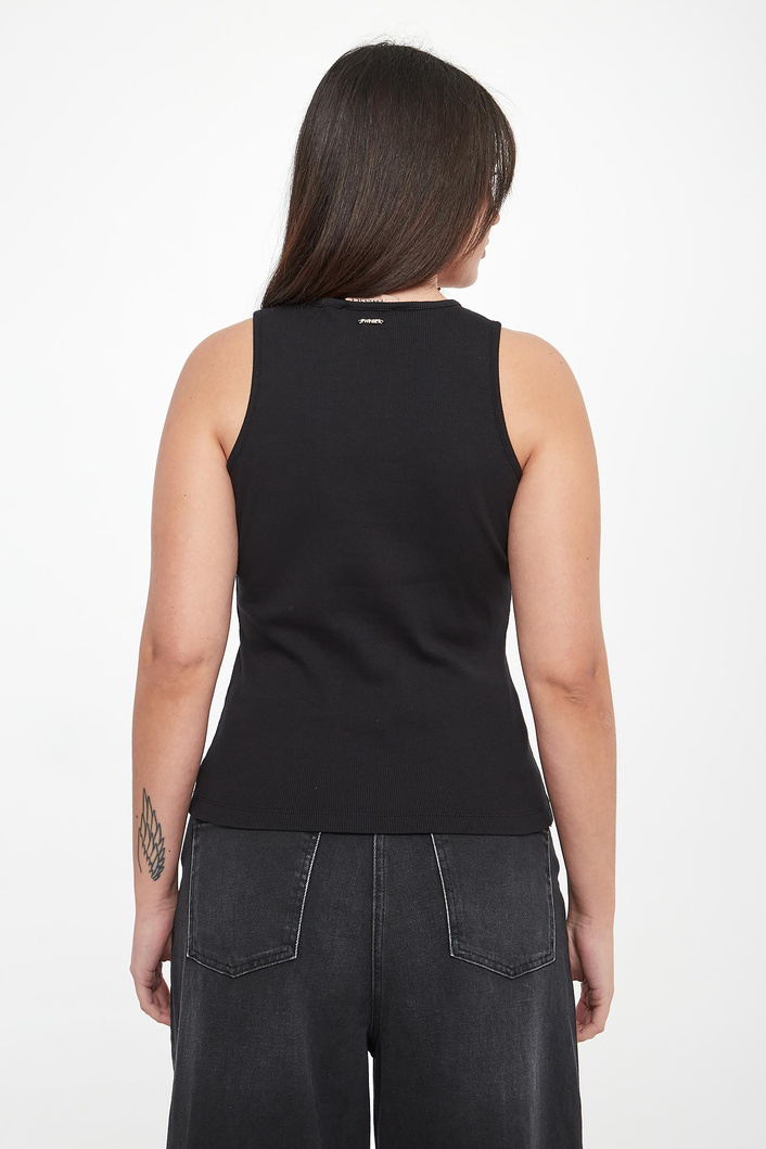 Top damski prążkowany z haftem TWINSET