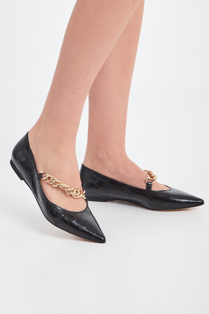 Baleriny skórzane PINKO