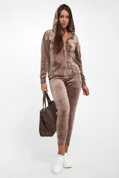 Spodnie dresowe damskie welurowe DKNY