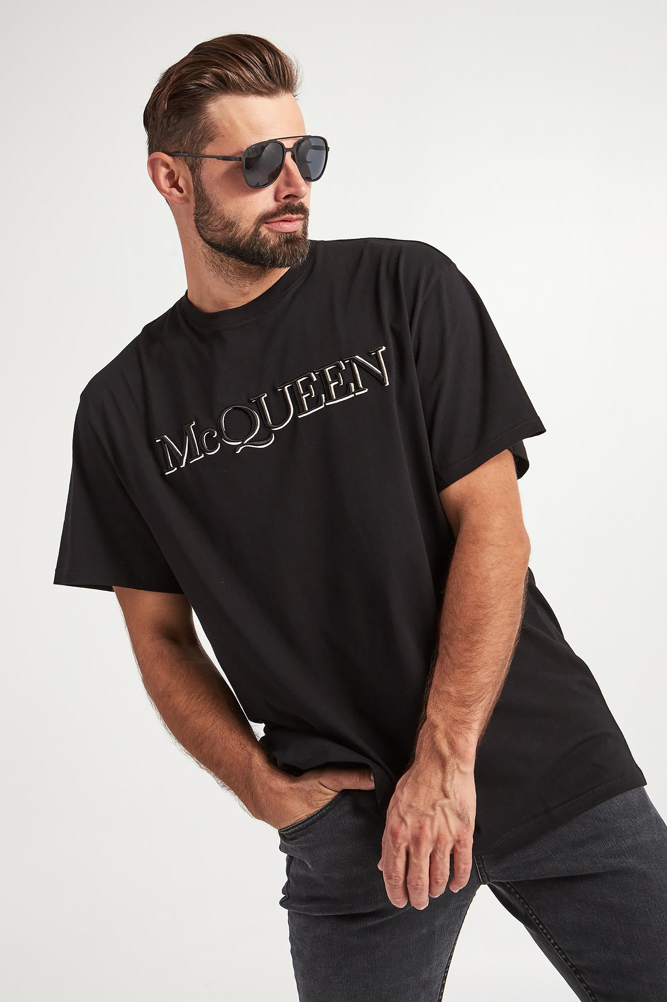 T-shirt męski ALEXANDER MCQUEEN Czarny Regular