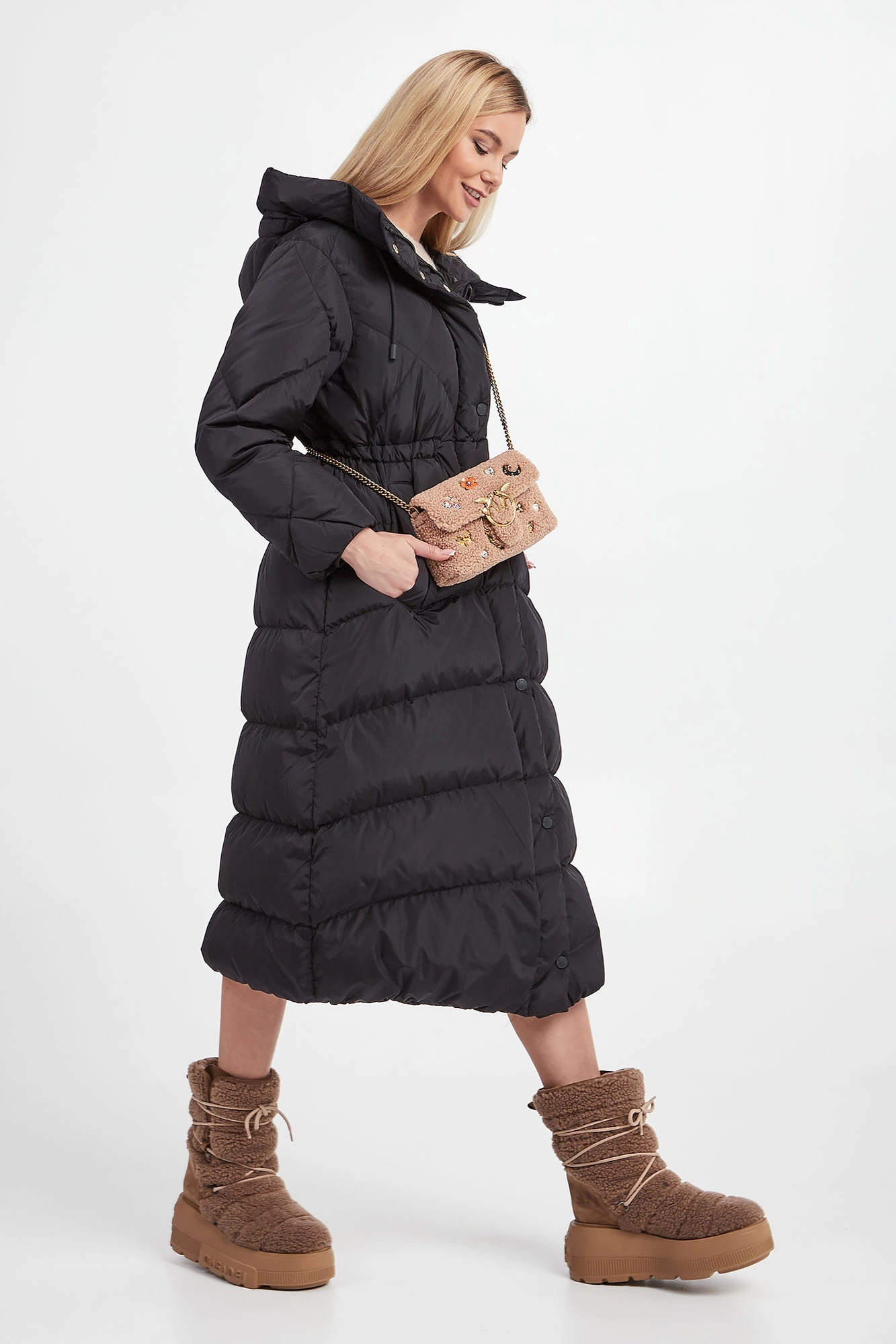 Płaszcz puchowy Zebio WEEKEND MAX MARA Czarny Relaxed 54960423/004