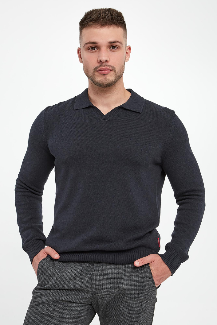 Sweter męski z kołnierzem polo Xavi JOOP! JEANS