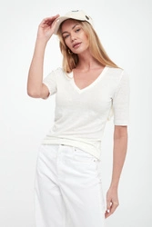 T-shirt damski lniany Opzione WEEKEND MAX MARA