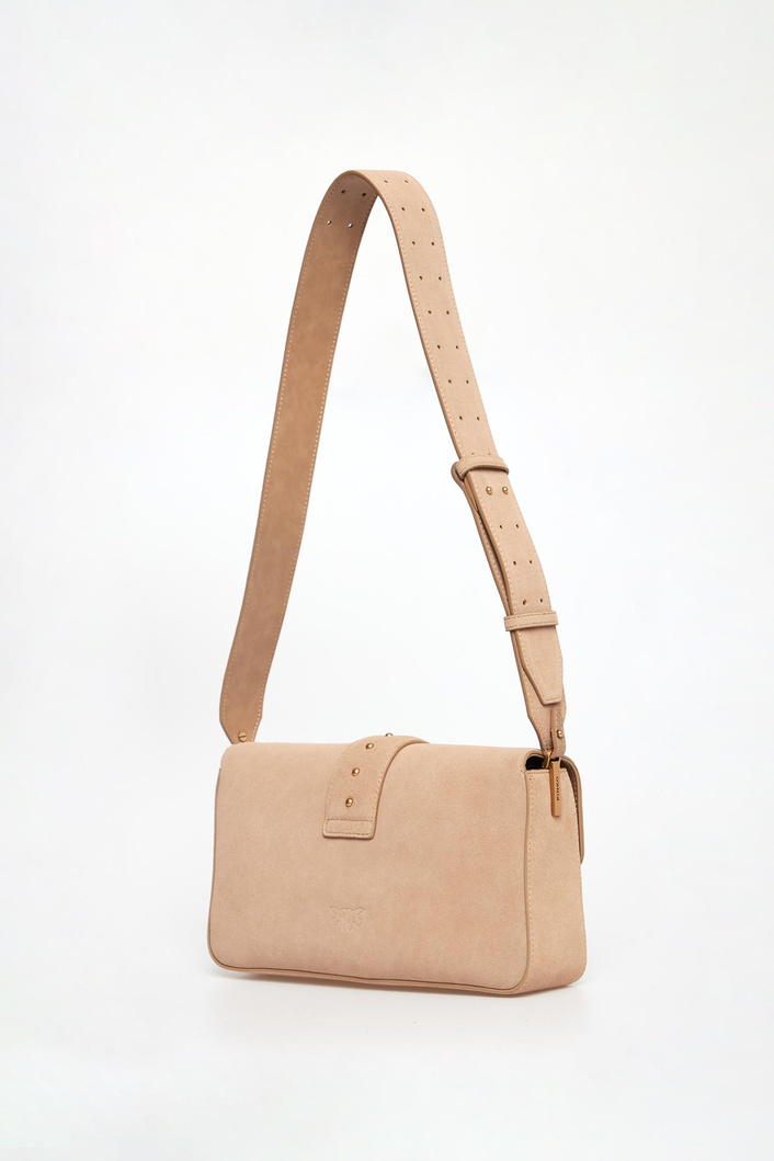 Torebka damska zamszowa skóra Love One Classic Slouchy Suede PINKO