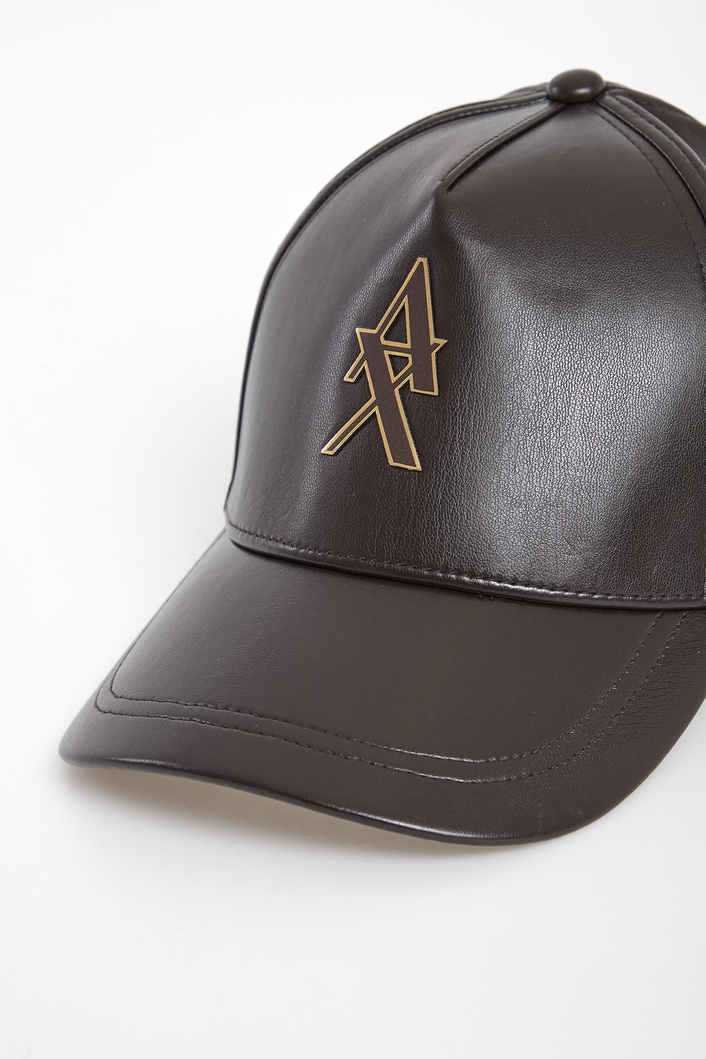 Czapka z daszkiem damska z ekoskóry ARMANI EXCHANGE