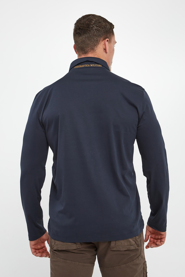 Longsleeve męski z kołnierzem polo AERONAUTICA MILITARE