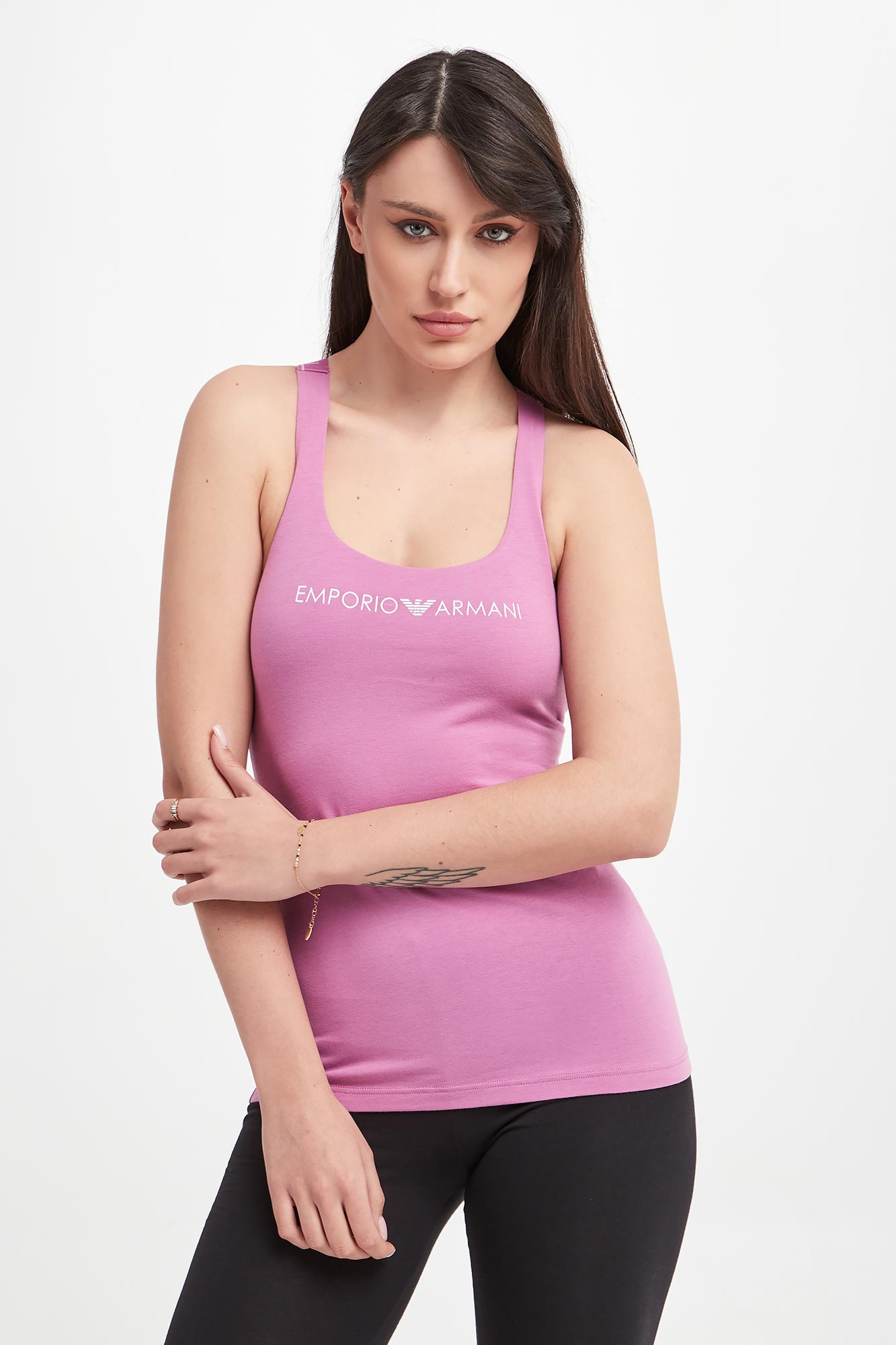 Top damski EMPORIO ARMANI UNDERWEAR Różowy Slim