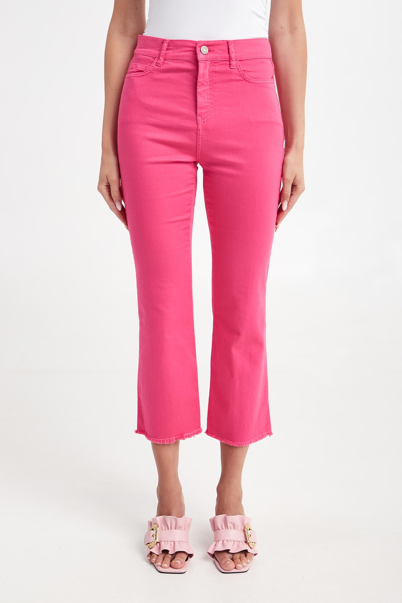 Jeans Droit Blanc Marella Sport - Modèle Cerea, Taille 46, Neuf Avec étiquettes, Coupe Droite, Fermeture Zip