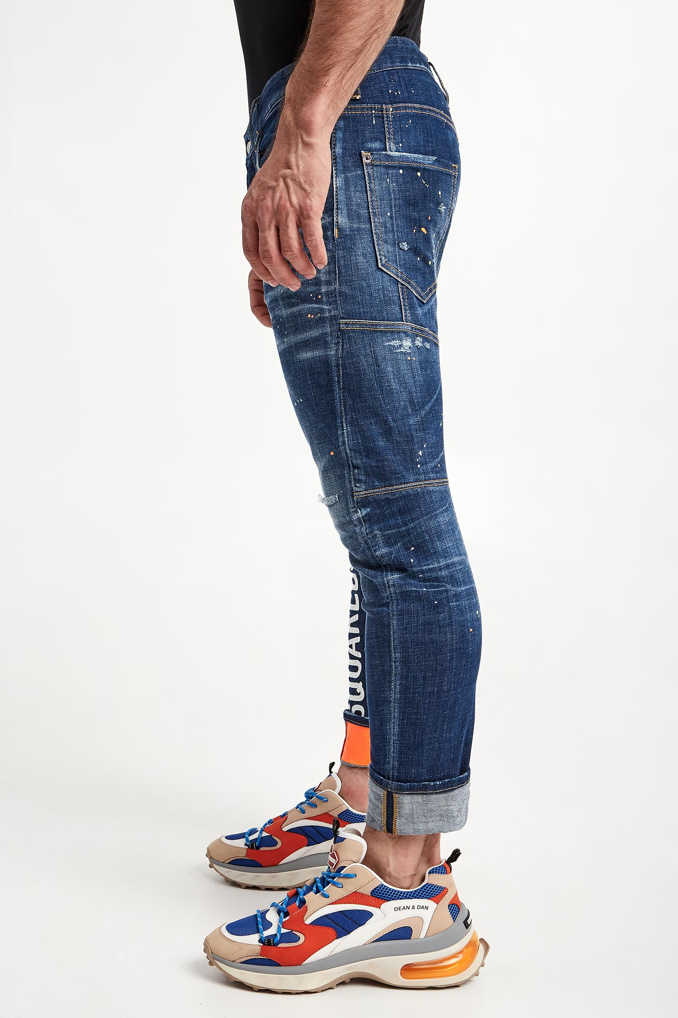 Jeans Dsquared2 Tidy Biker Bleu - Coupe Skinny Slim - Taille 48 IT (Tour De Taille ~44.5) - Vintage Occasion Très Bon État