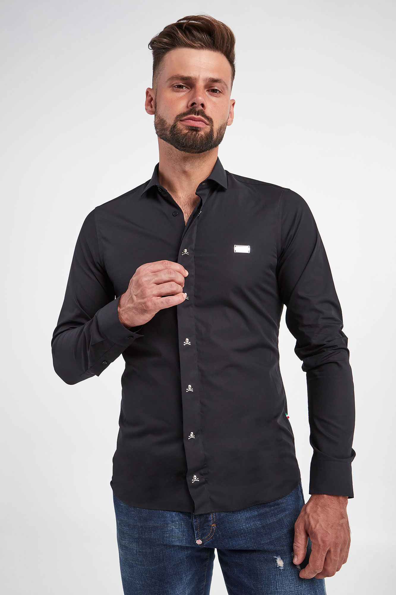 Koszula PHILIPP PLEIN Czarny Slim | Marki Premium w sklepie Velpa.pl