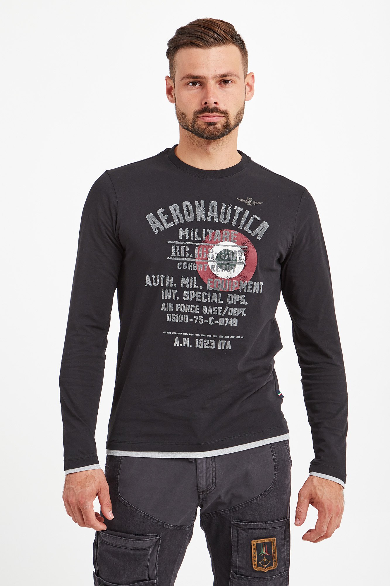 LONGSLEEVE AERONAUTICA MILITARE Czarny Regular 202TS1826J372/34300 ...