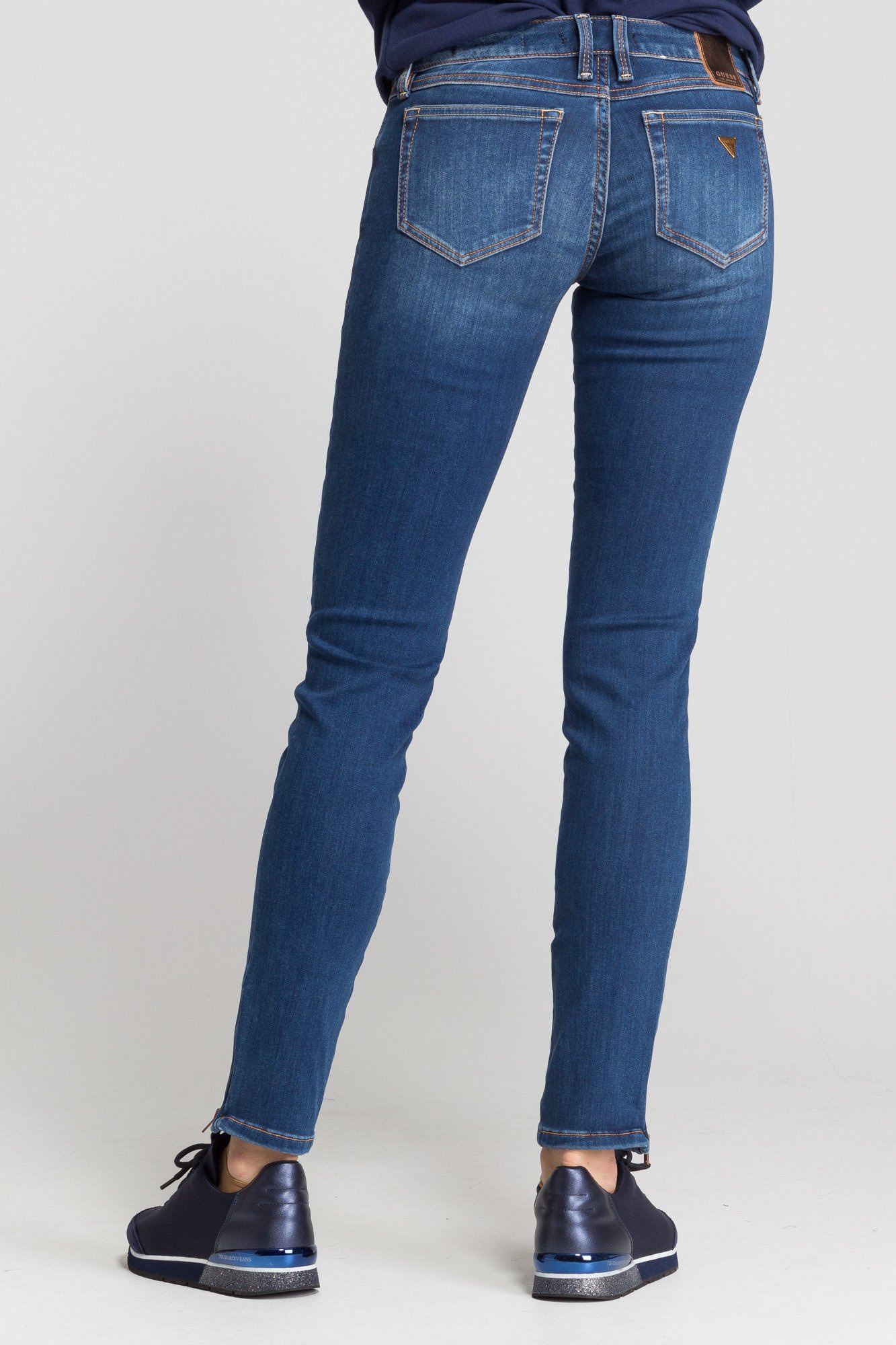 guess jeans marilyn 3 zip skinny low