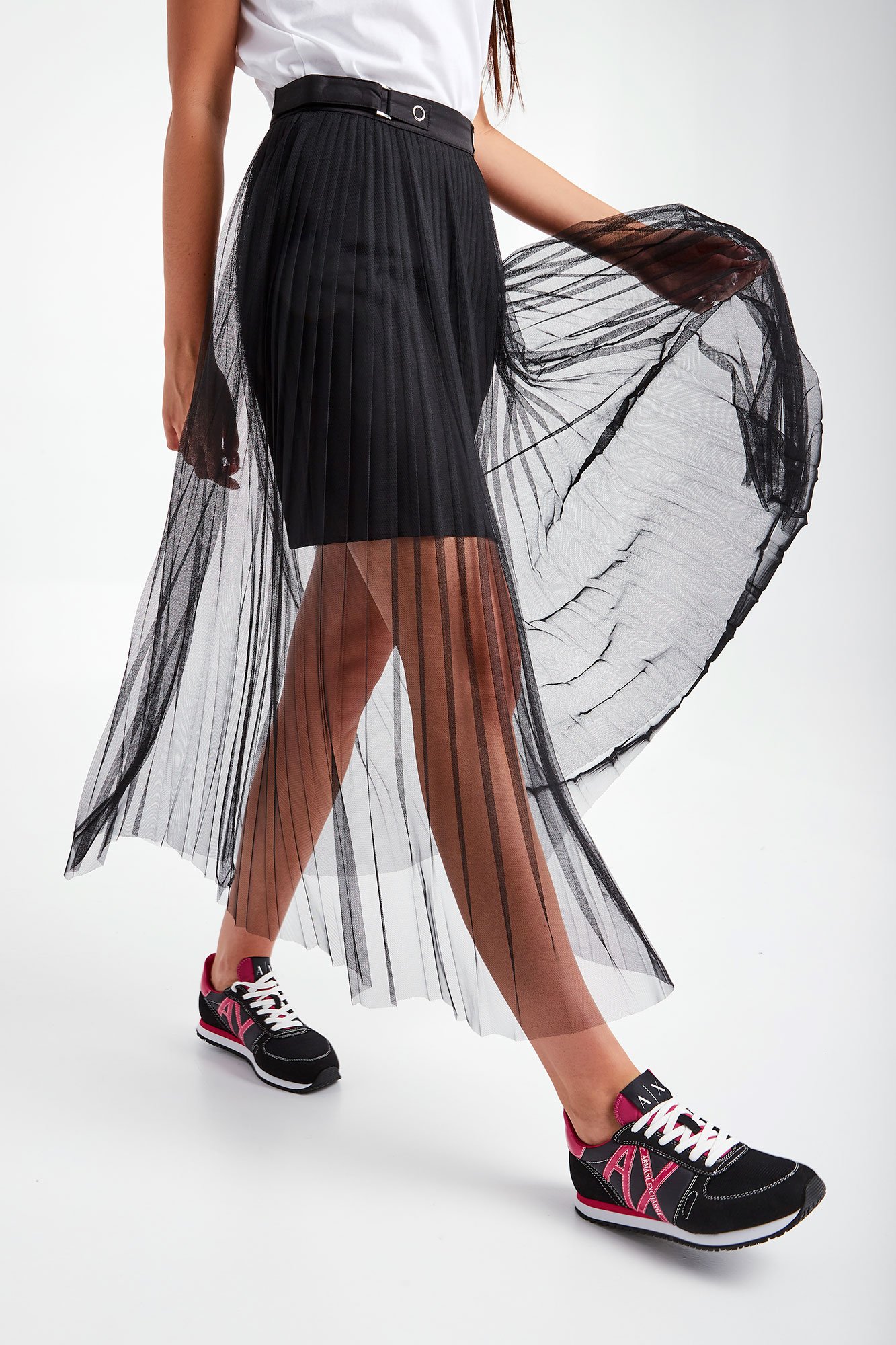 Moda Spódnice Plisowane spódniczki Armani Exchange Plisowana sp\u00f3dnica czarny W stylu casual 