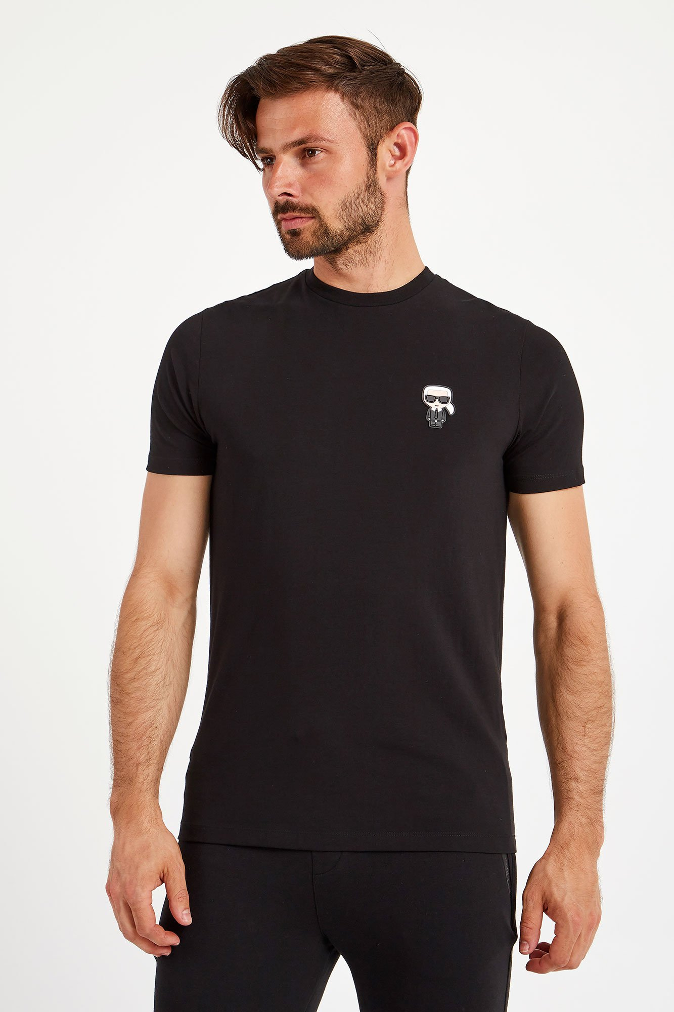 TSHIRT KARL LAGERFELD Czarny Regular 755025/511221/990 Sklep Velpa.pl