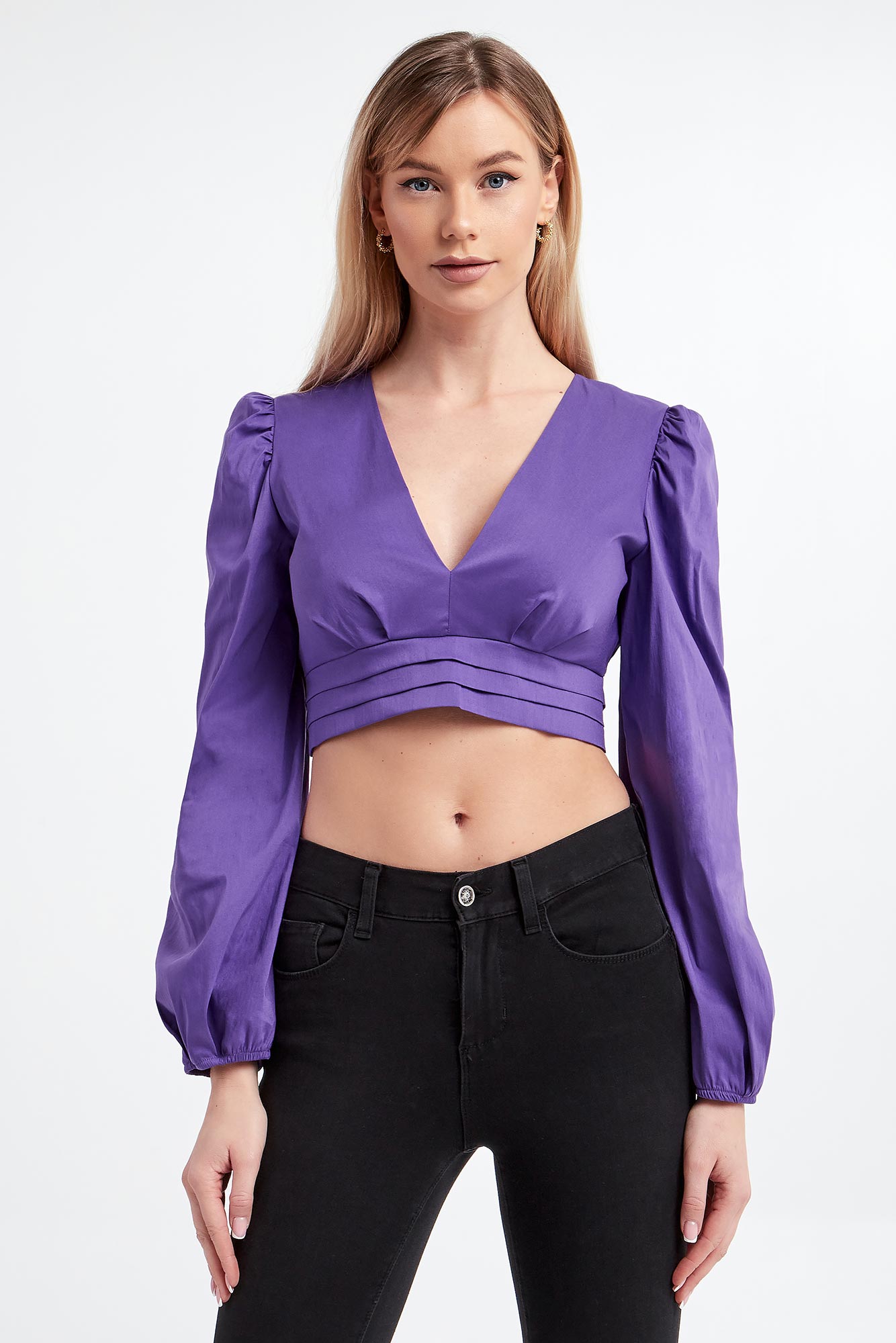 Top cropped PATRIZIA PEPE Fioletowy Crop Top 2C1448/A23/M448 | Sklep ...