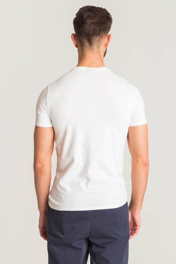 Biały t-shirt Emporio Armani z logo marki