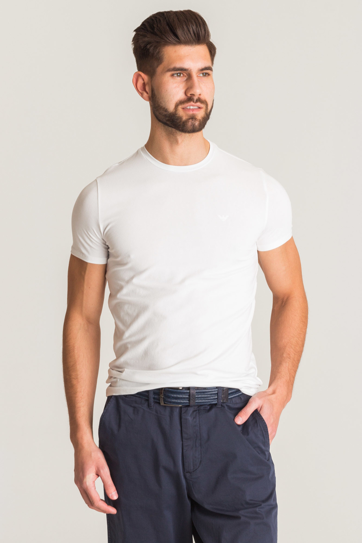 Biały t-shirt Emporio Armani z logo marki