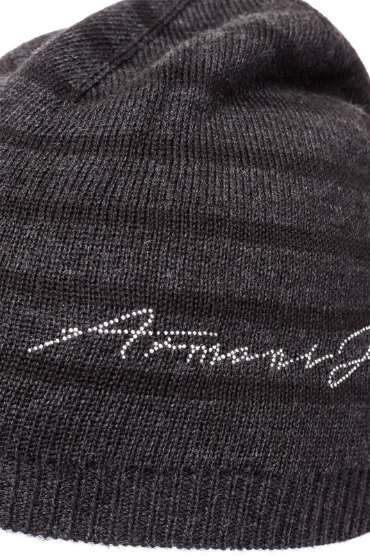 Ciemnoszara czapka w paski Armani Jeans