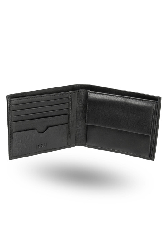 Czarny skórzany portfel męski 