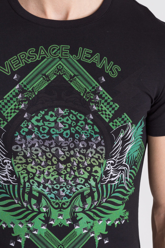 Czarny t-shirt Versace Jeans