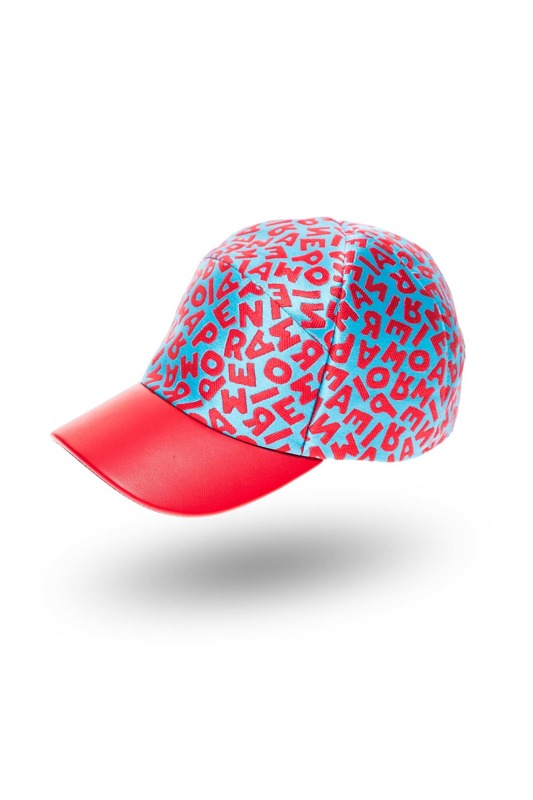 Czerwono-niebieska czapka z daszkiem Emporio Armani