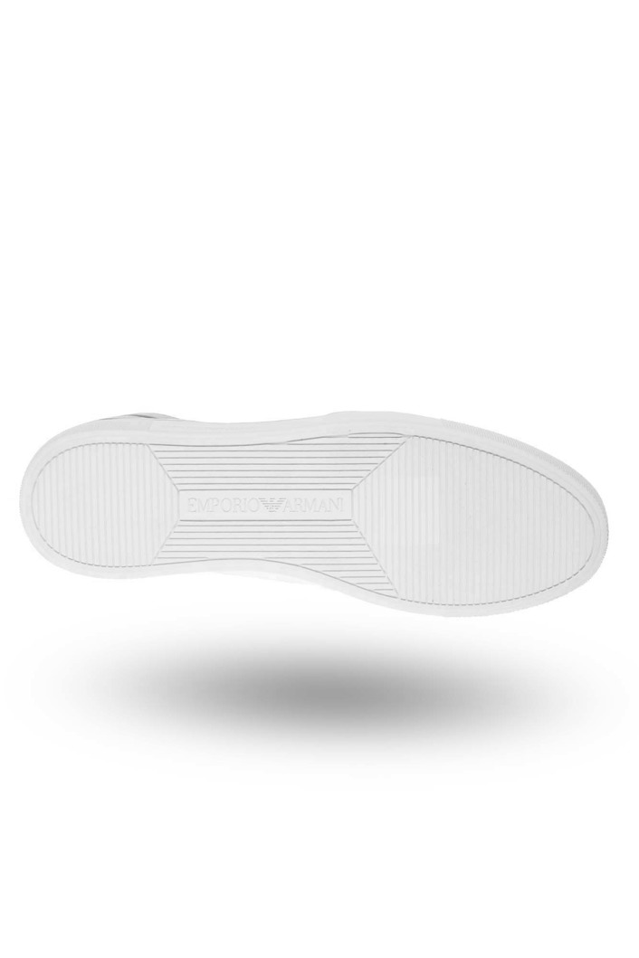Granatowe sneakersy Emporio Armani z białą aplikacją