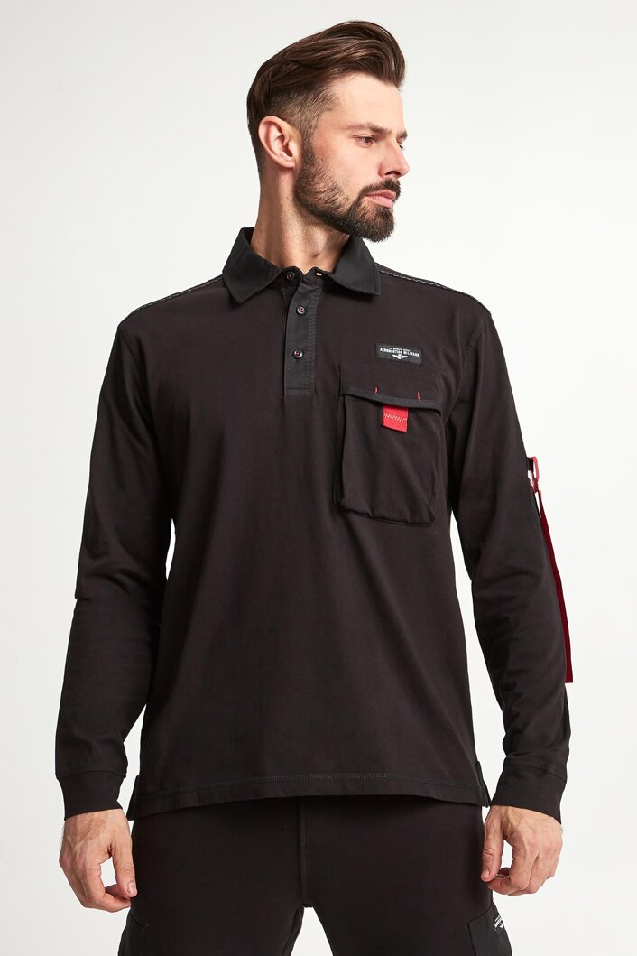 Longsleeve Polo męski AERONAUTICA MILITARE