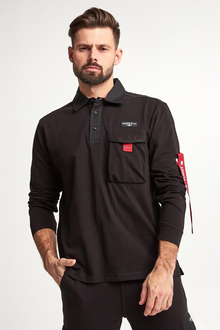 Longsleeve Polo męski AERONAUTICA MILITARE