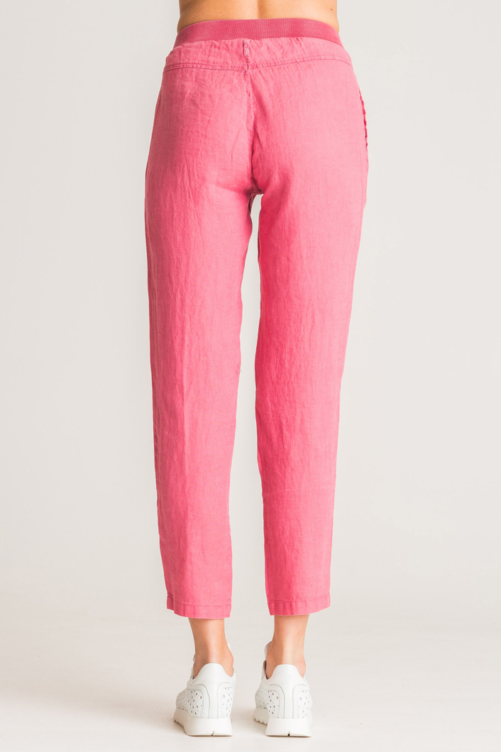 Różowe lniane spodnie Deha