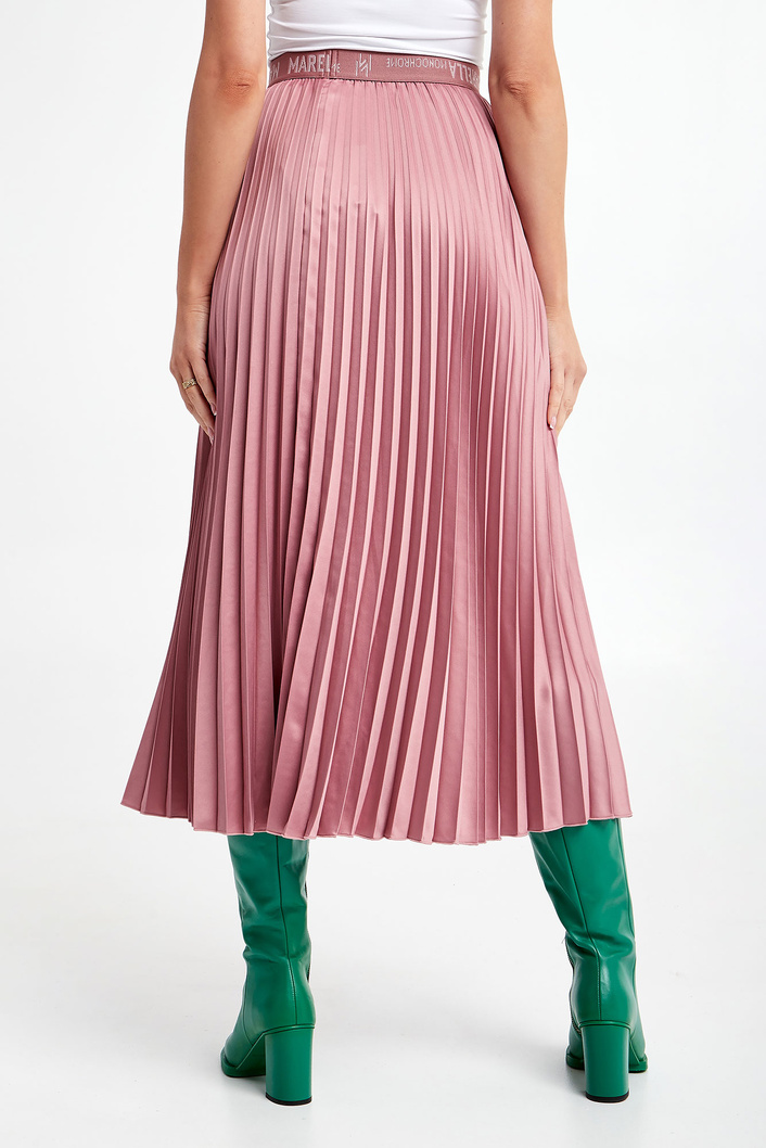 Marella T DOMINO Pink Maxi Pleated Skirt 31060229 003