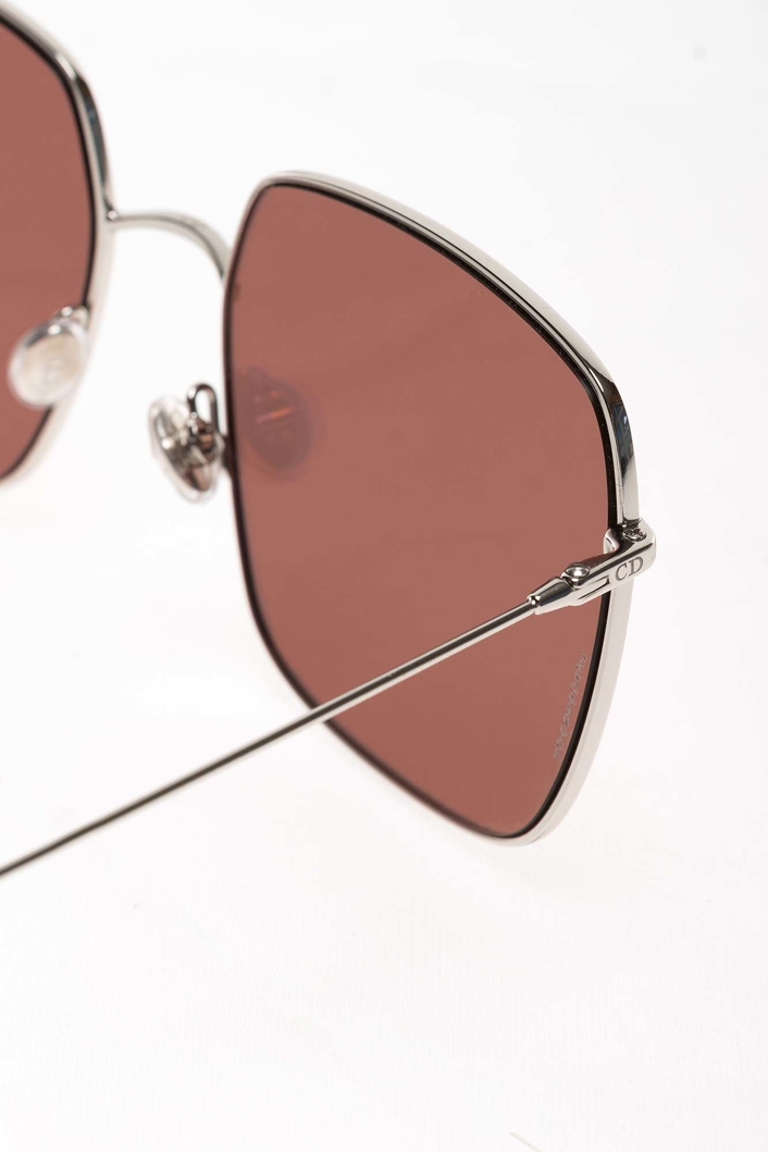 Srebrne okulary Dior z lustrzanymi szkłami
