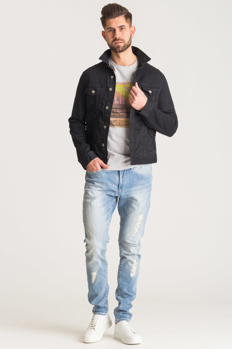 Szary t-shirt Trussardi Jeans z nadrukiem