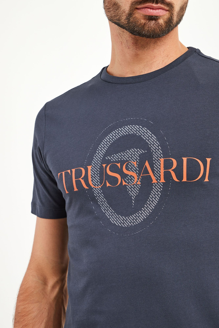 Trussardi Action Gray Cotton Men T-Shirt