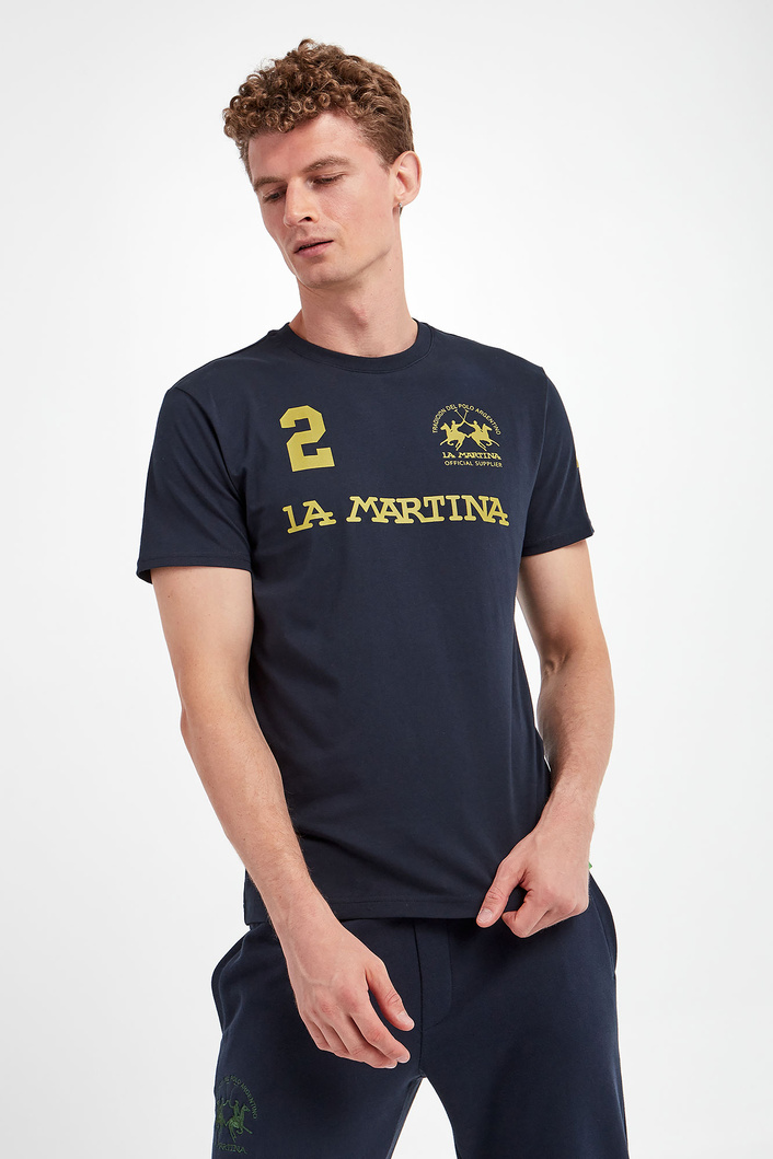 La Martina Blue Cotton Men's T-Shirt main image 0