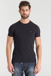 Czarny t-shirt Emporio Armani z aplikacją marki